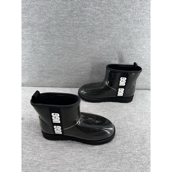 UGG 1113190 - Classic Black Shearling-Lined Waterproof Mini Pull-On Ankle Boot 7 - Picture 6 of 12